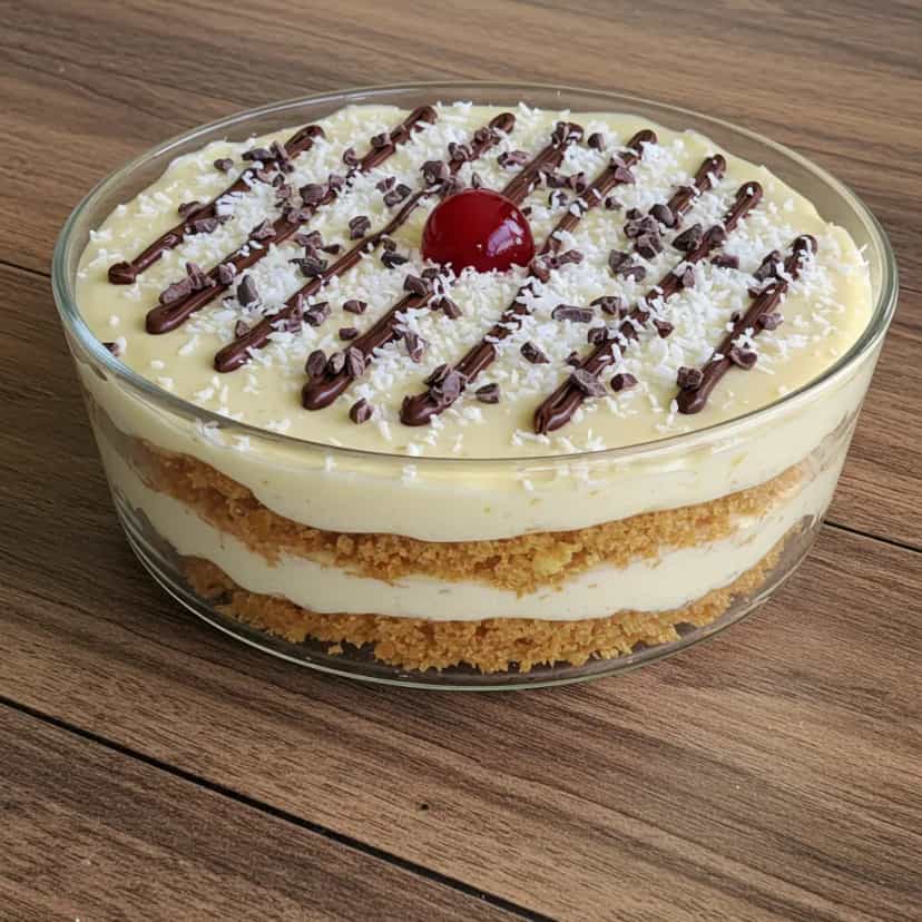 Foto deliciosa de Pavê Light de Leite Condensado Zero Açúcar pronta para servir - Sem Açúcar