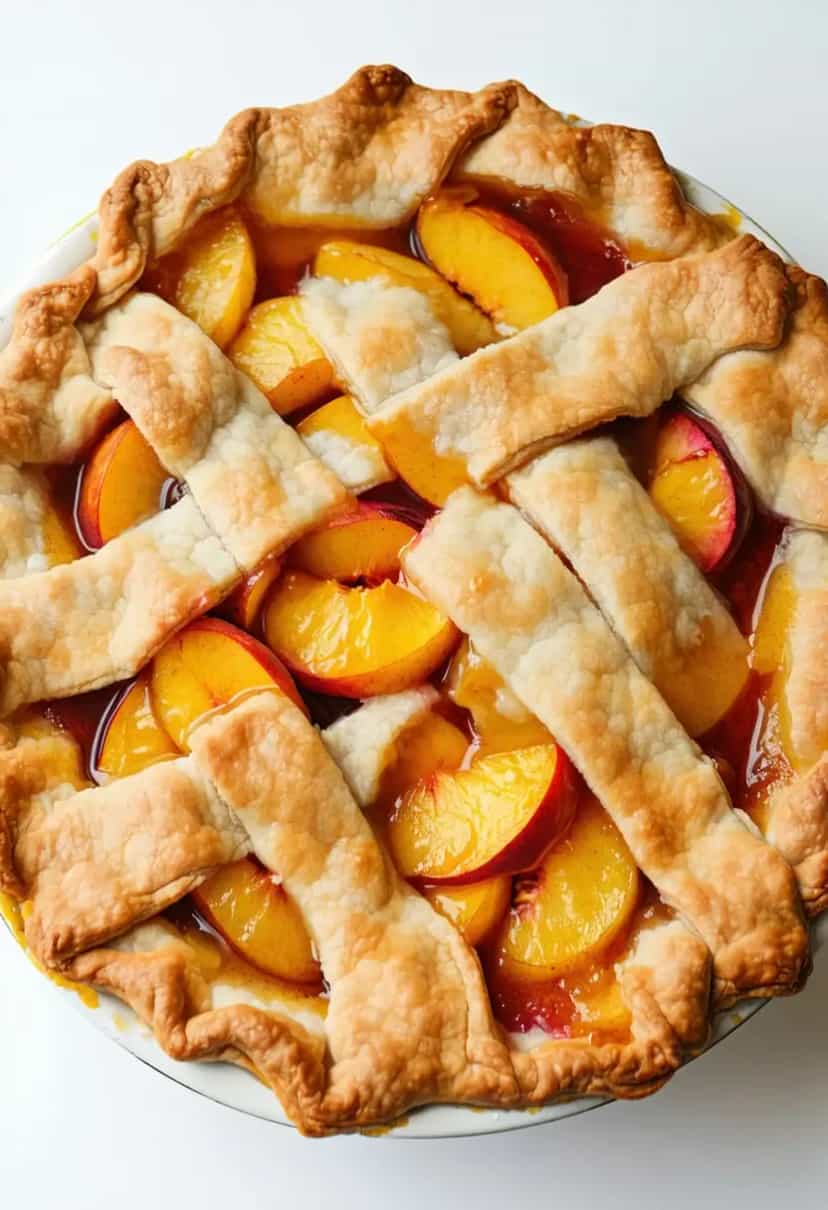 Foto deliciosa de Torta de Pêssego pronta para servir - Tortas & Tortinhas