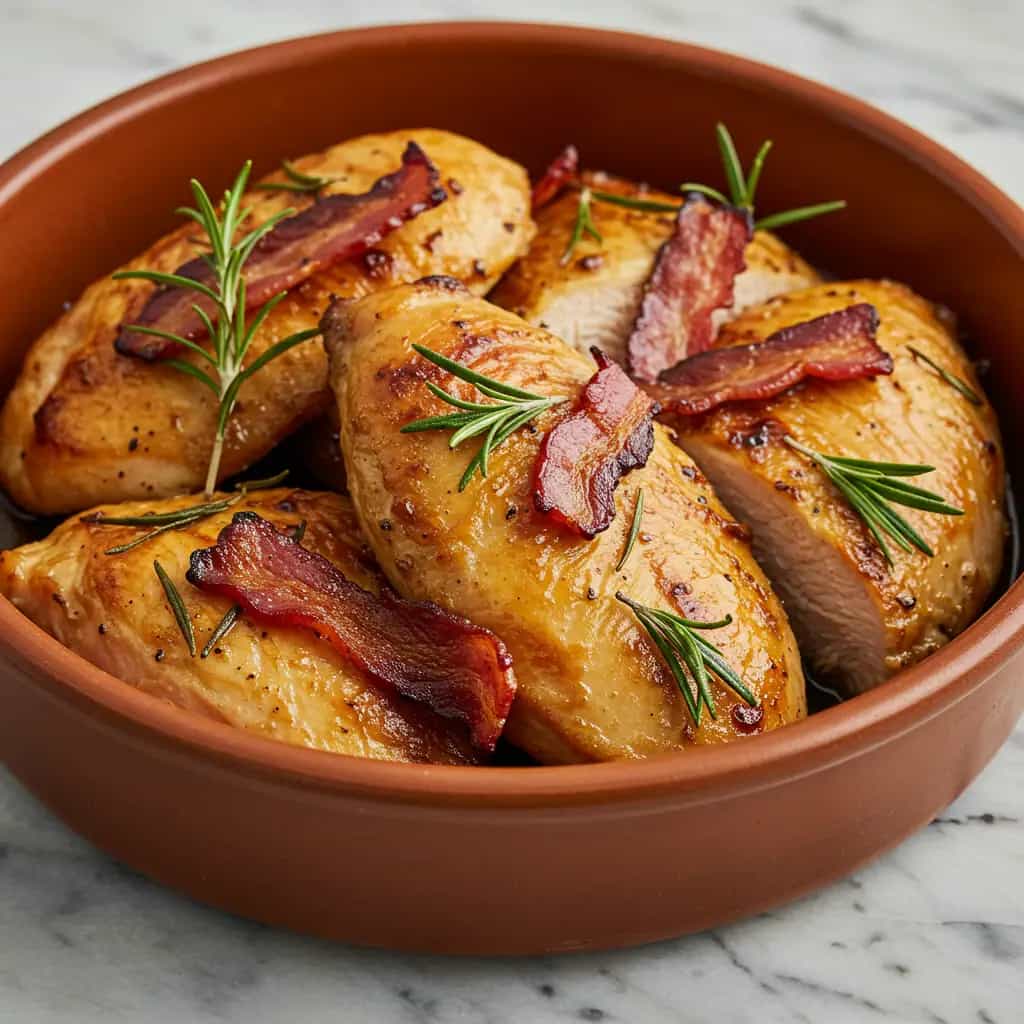 Peito de Peru ao Bacon com Alecrim