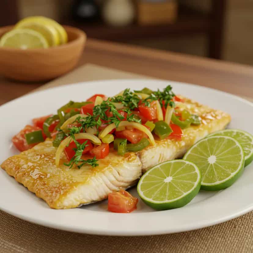 Foto deliciosa de Peixe Cozido pronta para servir - Peixes & Frutos do Mar