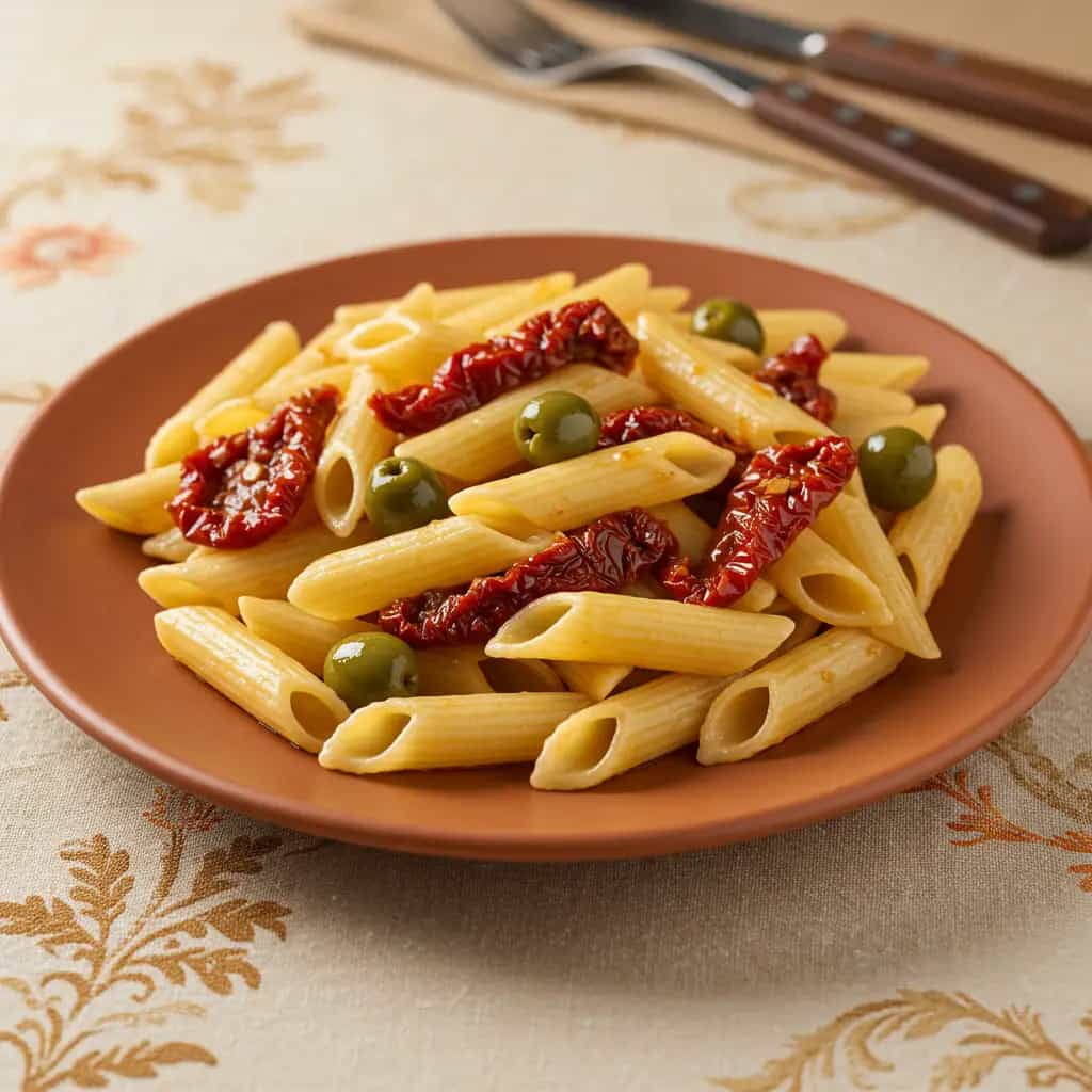 Penne com Tomate Seco e Provolone Defumado