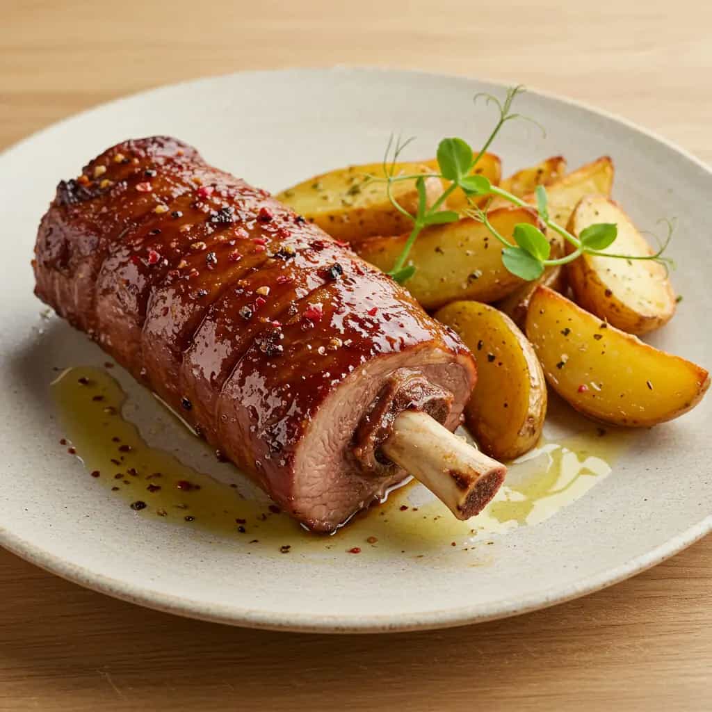 Pernil Assado com Batatas ao Molho de Limão e Ervas