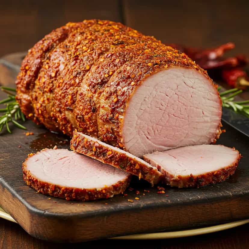 Foto deliciosa de Pernil Assado com Molho de Alho e Limão pronta para servir - Carnes & Frango