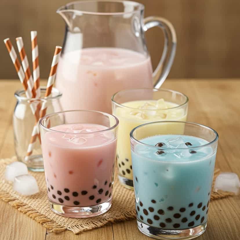 Foto deliciosa de Pérolas de Tapioca com Chá de Frutas: Bubble Tea Caseiro pronta para servir - Bebidas Brasileiras