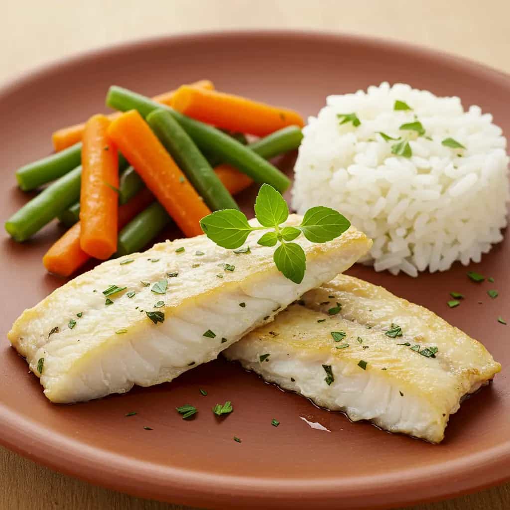 Pescada Branca com Legumes ao Microondas