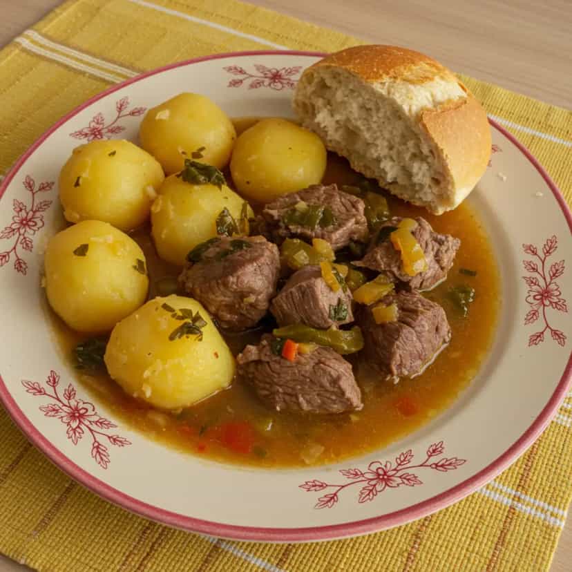 Foto deliciosa de Pescoço de Peru ao Molho de Batata e Pimentão pronta para servir - Carnes & Frango