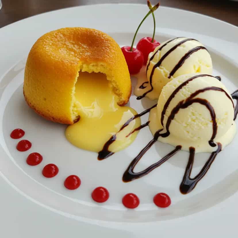 Foto deliciosa de Petit Gateau de Chocolate branco pronta para servir - Outras Receitas