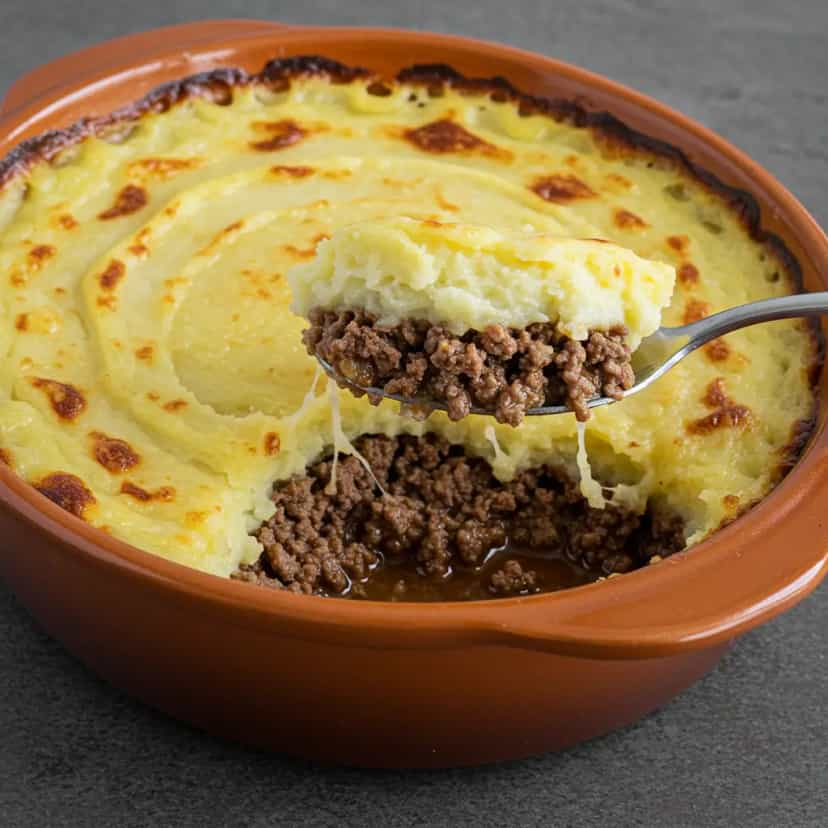 Foto deliciosa de Picadinho Parmentier com Batata e Queijo pronta para servir - Carnes & Frango