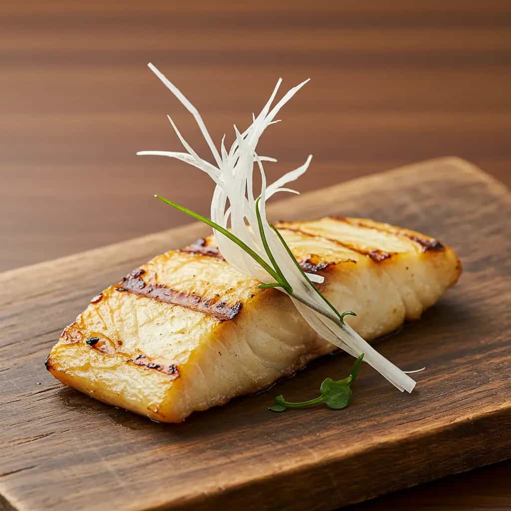 Pirarucu Grelhado com Confit de Jambu e Tucupi