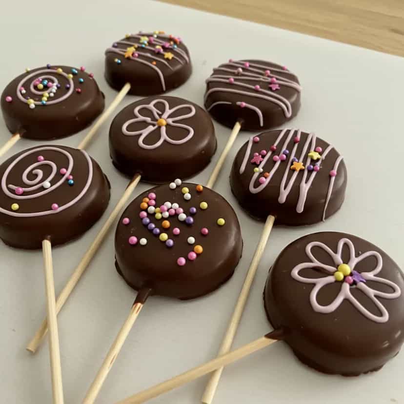 Foto deliciosa de Pirulitos de Chocolate Mesclado pronta para servir - Outras Receitas