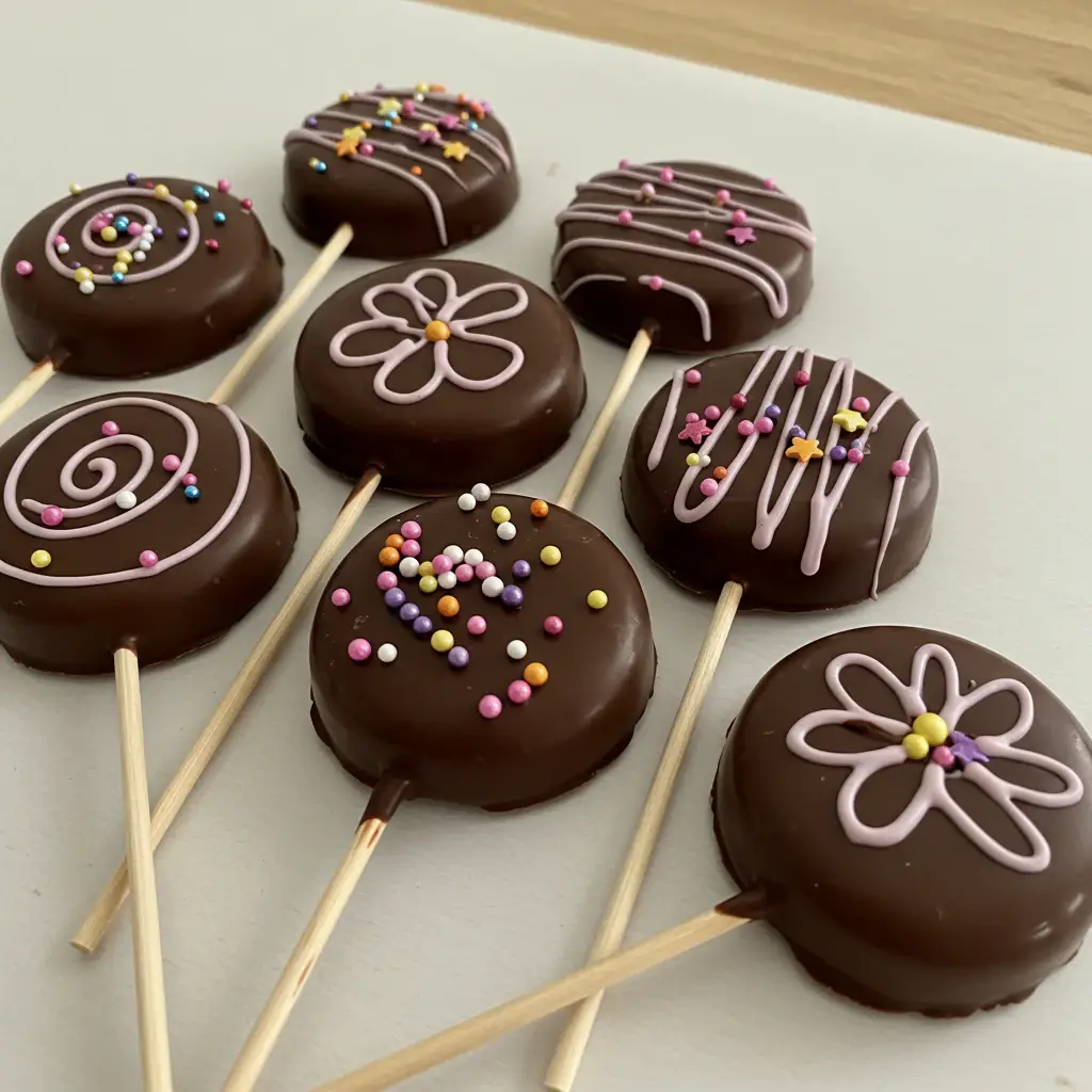 Pirulitos de Chocolate Mesclado