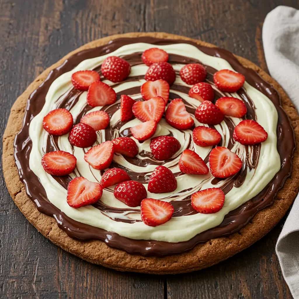 Pizza de Chocolate com Morangos