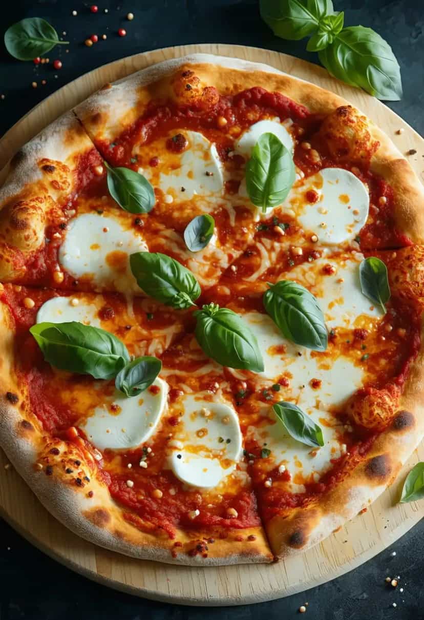 Foto deliciosa de Pizza de Marguerita Simples pronta para servir - Pizzas & Salgados