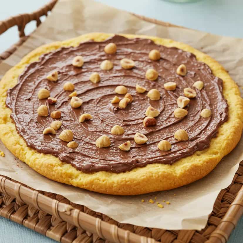 Foto deliciosa de Pizza de Nutella com Nozes pronta para servir - Outras Receitas
