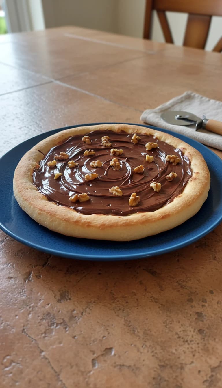 Pizza de Nutella com Nozes