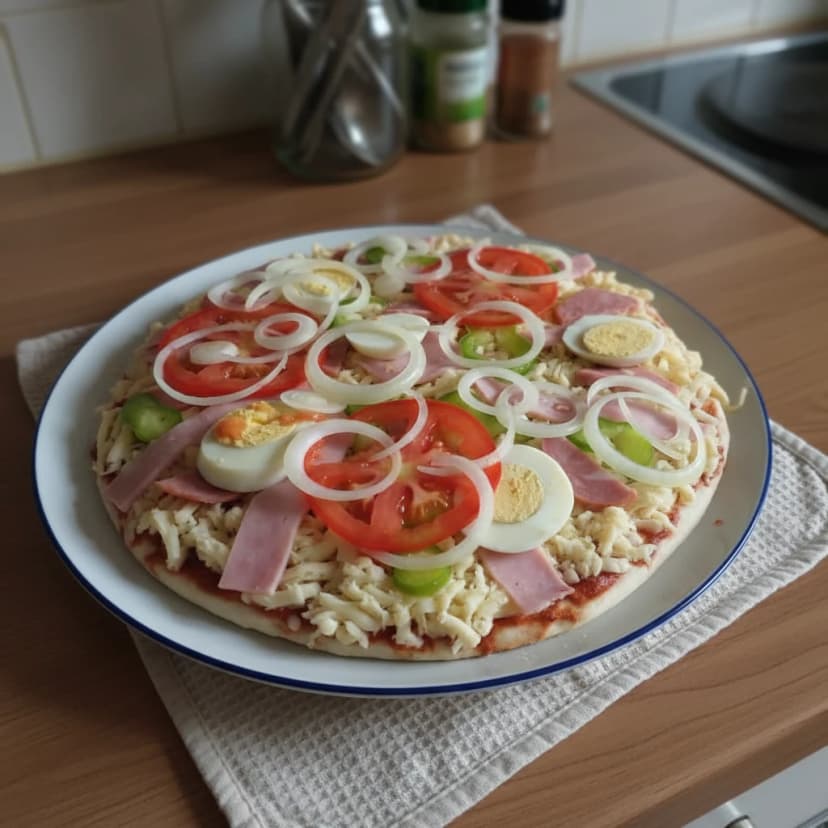 Pizza de Palmito com Catupiry e Marmelada