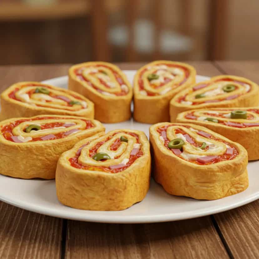 Foto deliciosa de Pizza enrolada pronta para servir - Lanches de Padaria