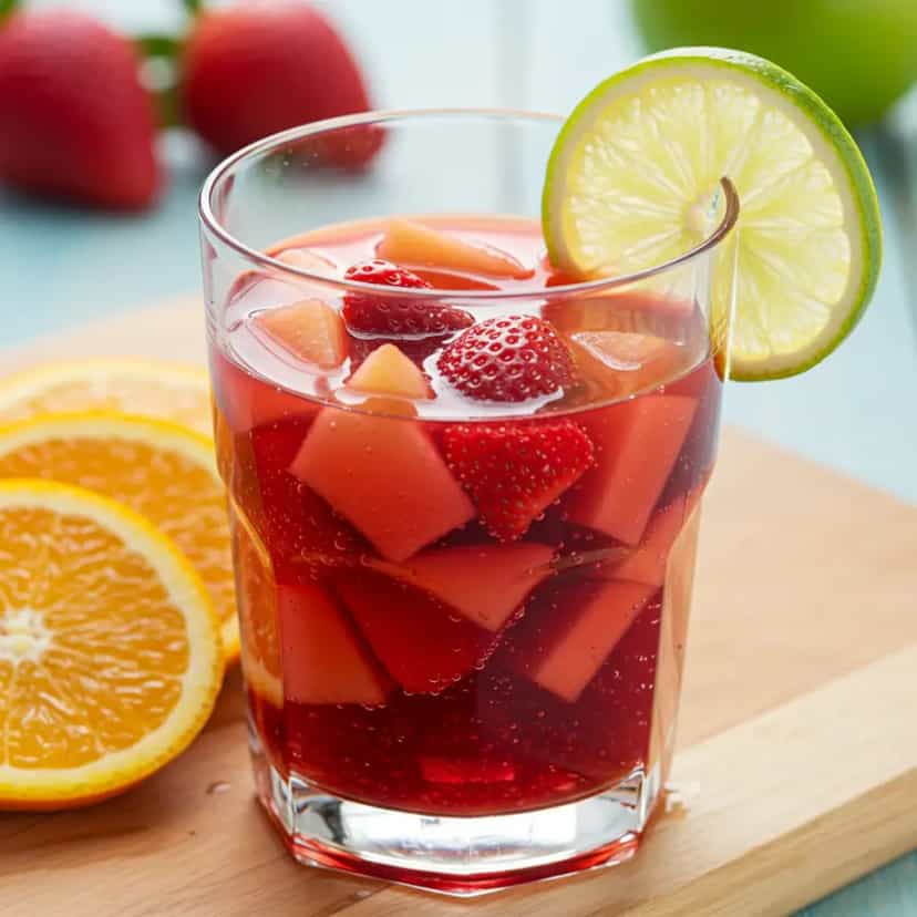 Foto deliciosa de Ponche de Frutas Festivo com Champanhe pronta para servir - Coquetéis