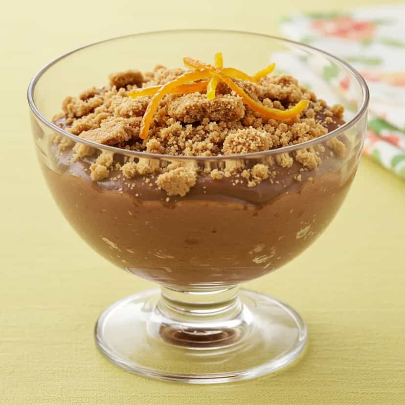 Foto deliciosa de Pudim de Chocolate com Iogurte e Biscoito pronta para servir - Pudins & Cremes