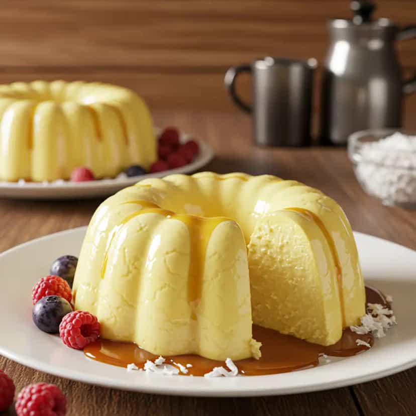 Foto deliciosa de Pudim de iogurte natural pronta para servir - Pudins & Cremes