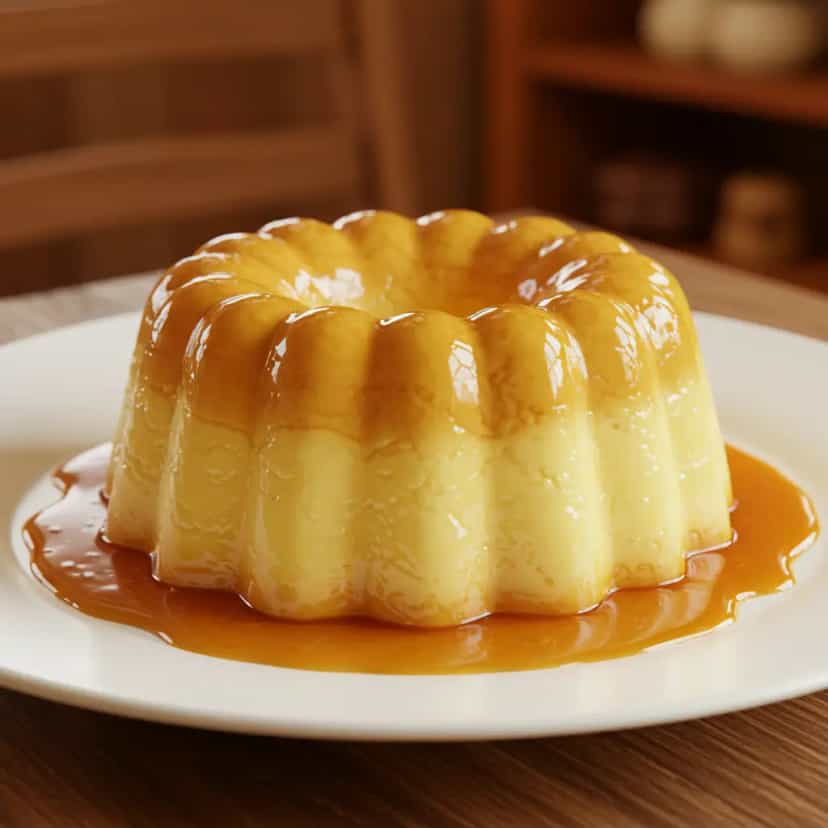 Foto deliciosa de Pudim de leite condensado sem banho-maria pronta para servir - Pudins & Cremes