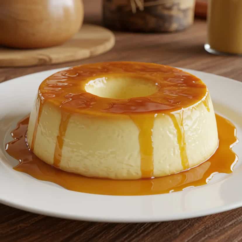 Foto deliciosa de Pudim de leite sem ovo e sem banho-maria pronta para servir - Pudins & Cremes