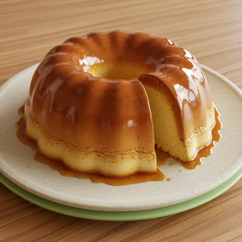 Foto deliciosa de Pudim de Pão Caseiro pronta para servir - Pudins & Cremes