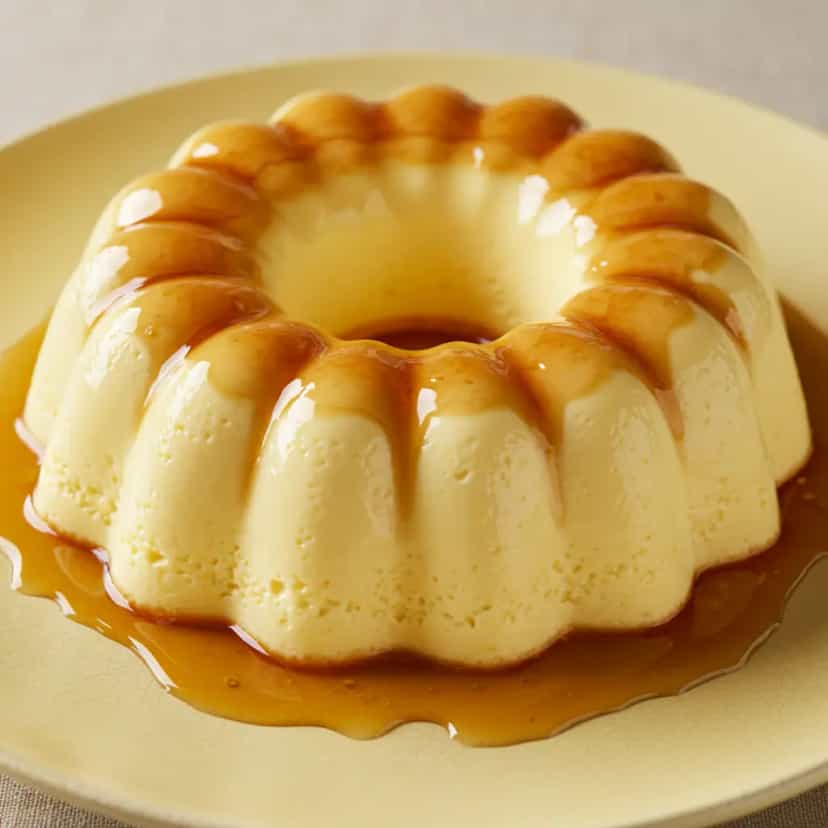 Foto deliciosa de Pudim de Pão Francês Cremoso pronta para servir - Pudins & Cremes