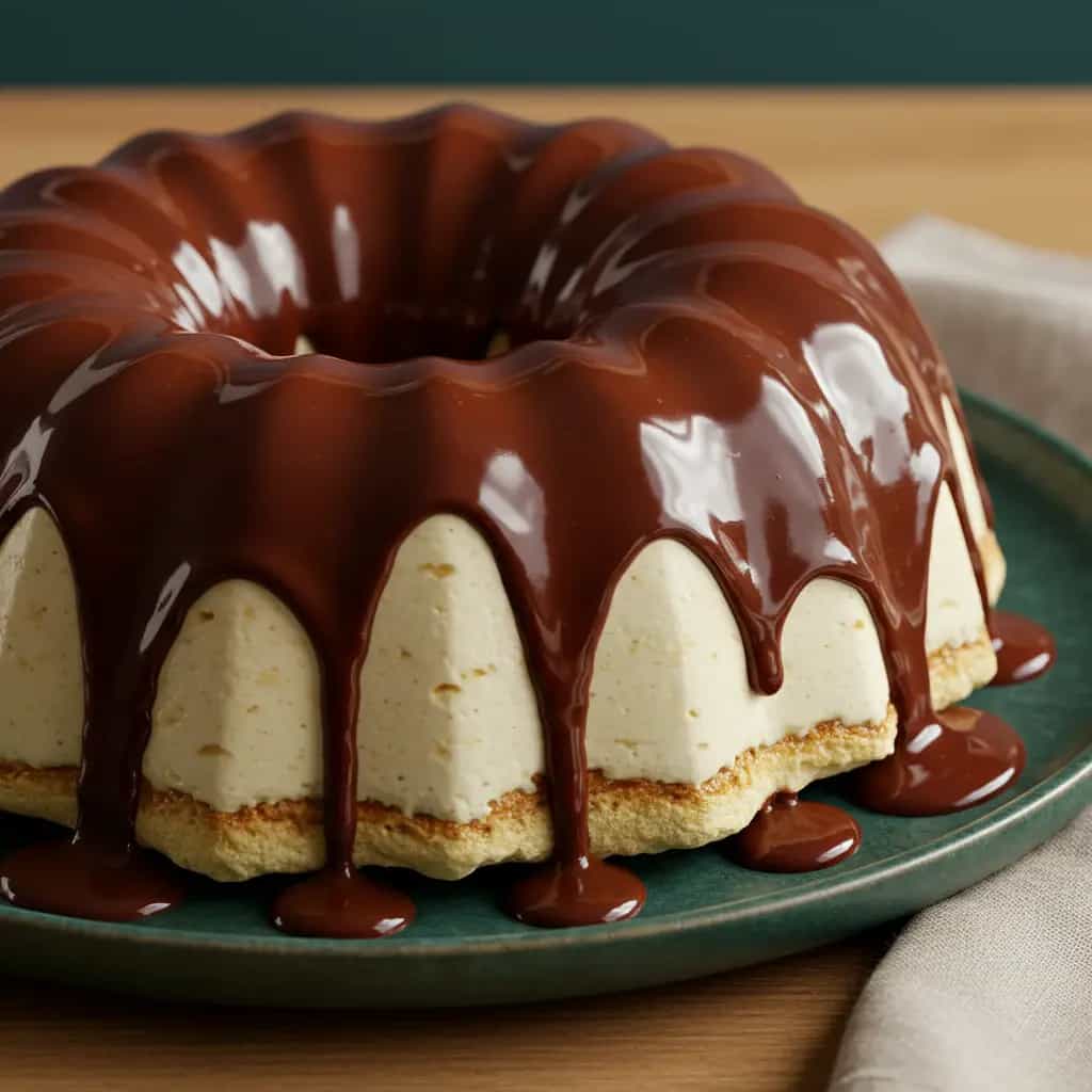 Pudim de Sorvete com Calda de Chocolate