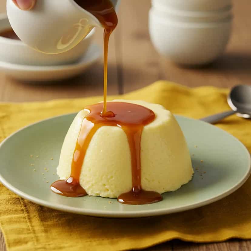 Foto deliciosa de Pudim Vegano de Leite Condensado de Soja pronta para servir - Pudins & Cremes