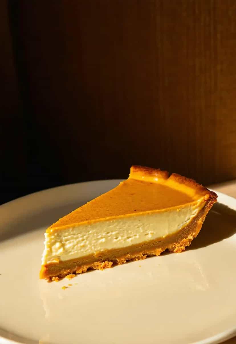 Foto deliciosa de Cheesecake de Abóbora pronta para servir - Tortas & Tortinhas