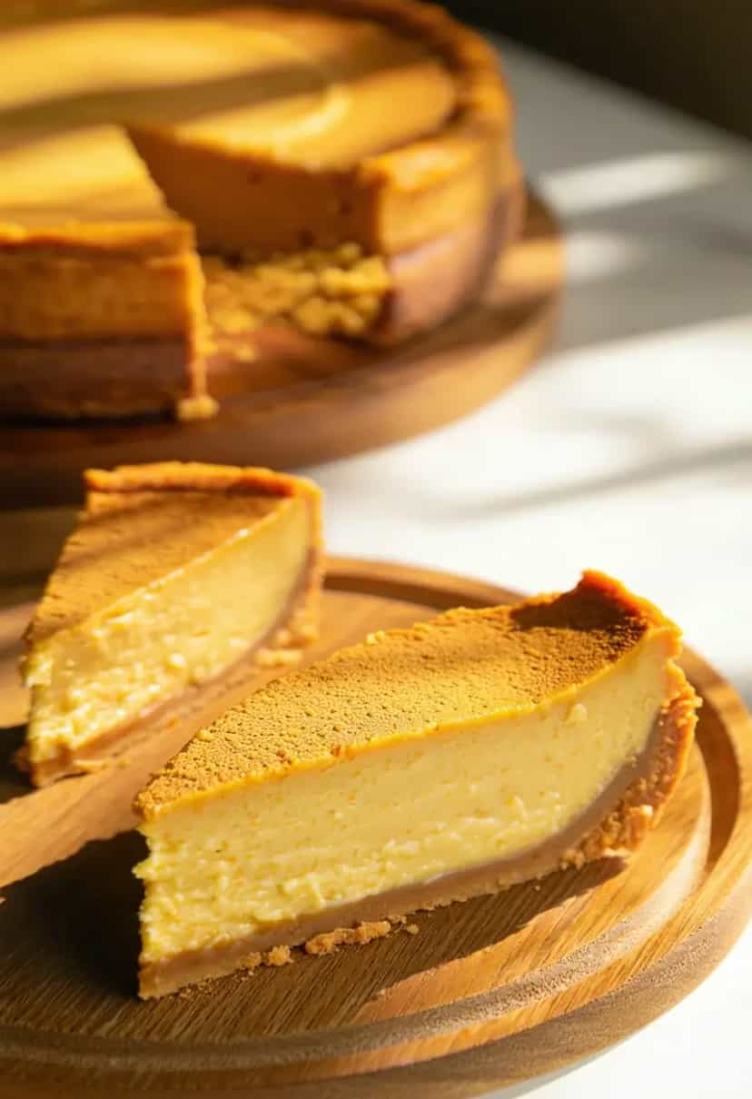 Foto deliciosa de Torta de Queijo de Abóbora pronta para servir - Tortas & Tortinhas