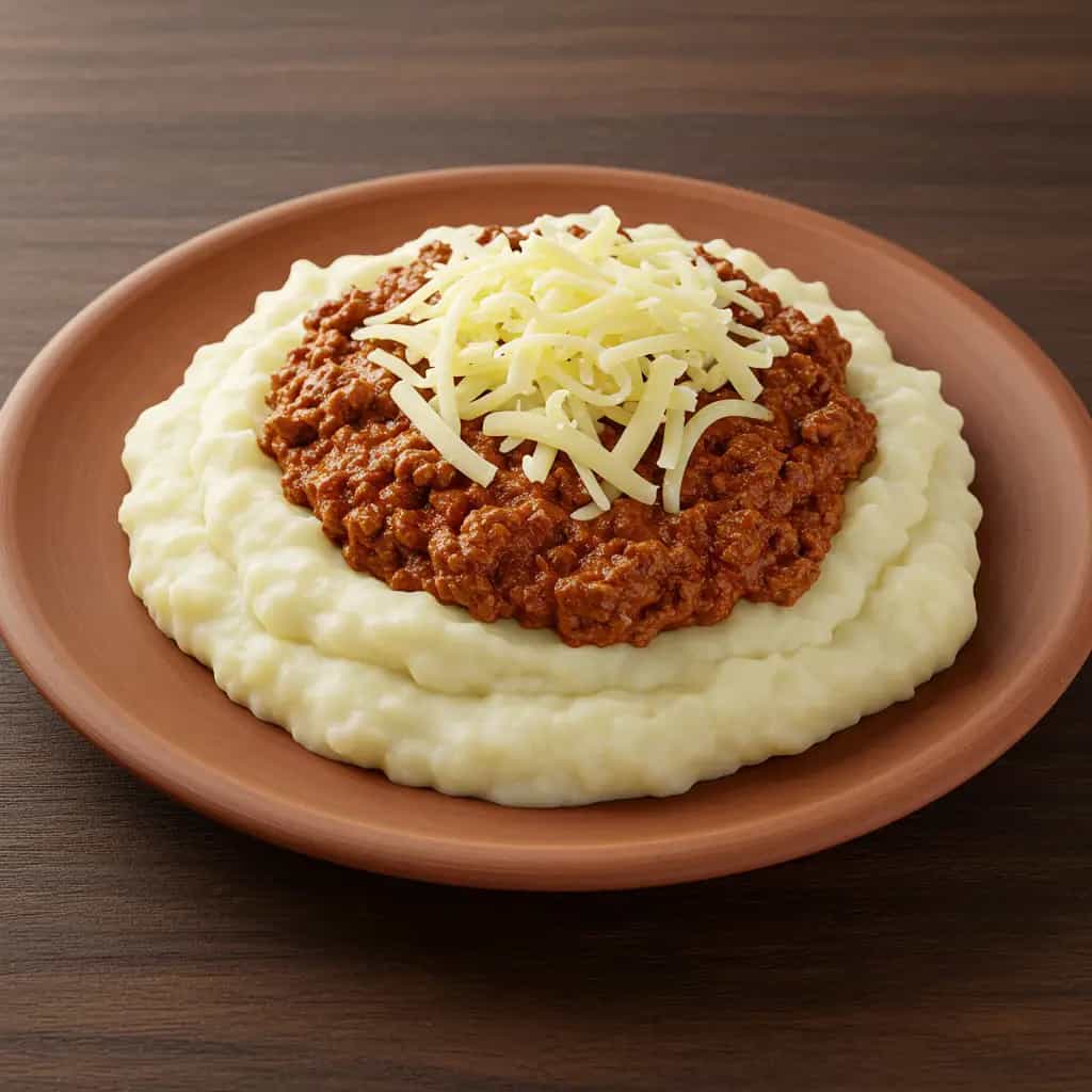 Purê de Batata cremoso com Molho de Carne