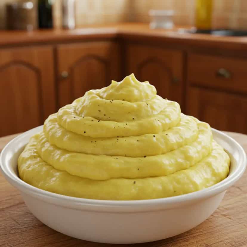 Purê de batatas com creme de leite