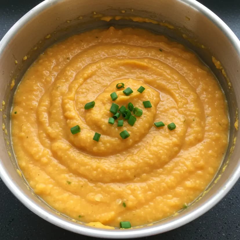 Purê de Cenoura com Gengibre e Creme de Leite
