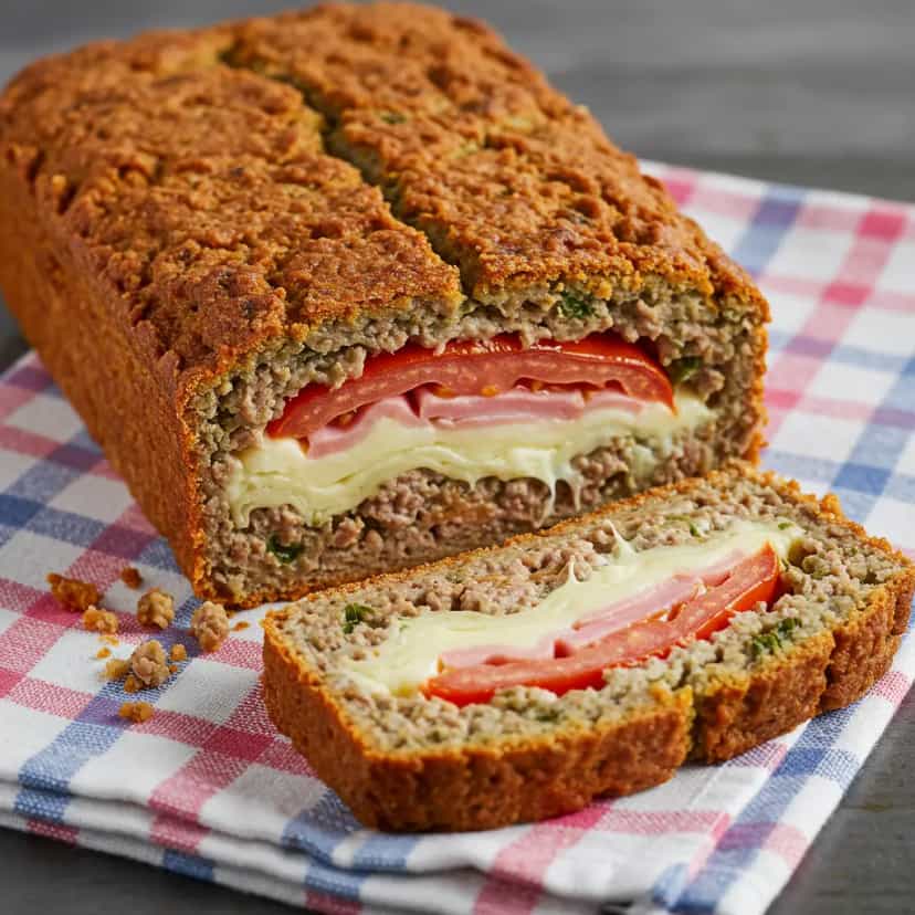 Foto deliciosa de Quibe Assado Recheado com Calabresa e Mussarela pronta para servir - Pratos Brasileiros Icônicos