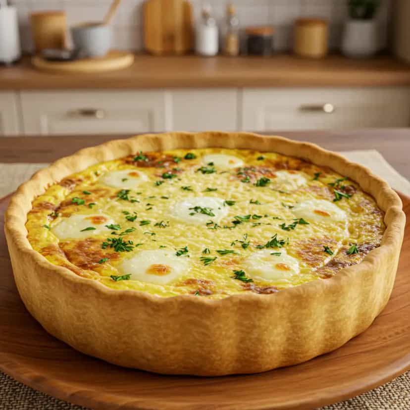 Foto deliciosa de Quiche de queijo pronta para servir - Tortas Salgadas