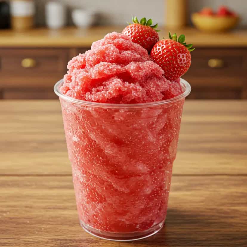 Foto deliciosa de Raspadinha de morango pronta para servir - Outras Receitas