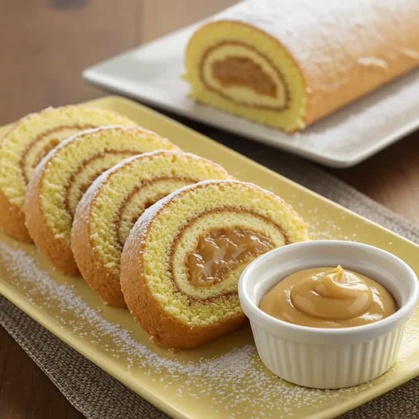 Foto deliciosa de Recheio Cremoso de Coco e Doce de Leite para Pão de Ló pronta para servir - Pudins & Cremes