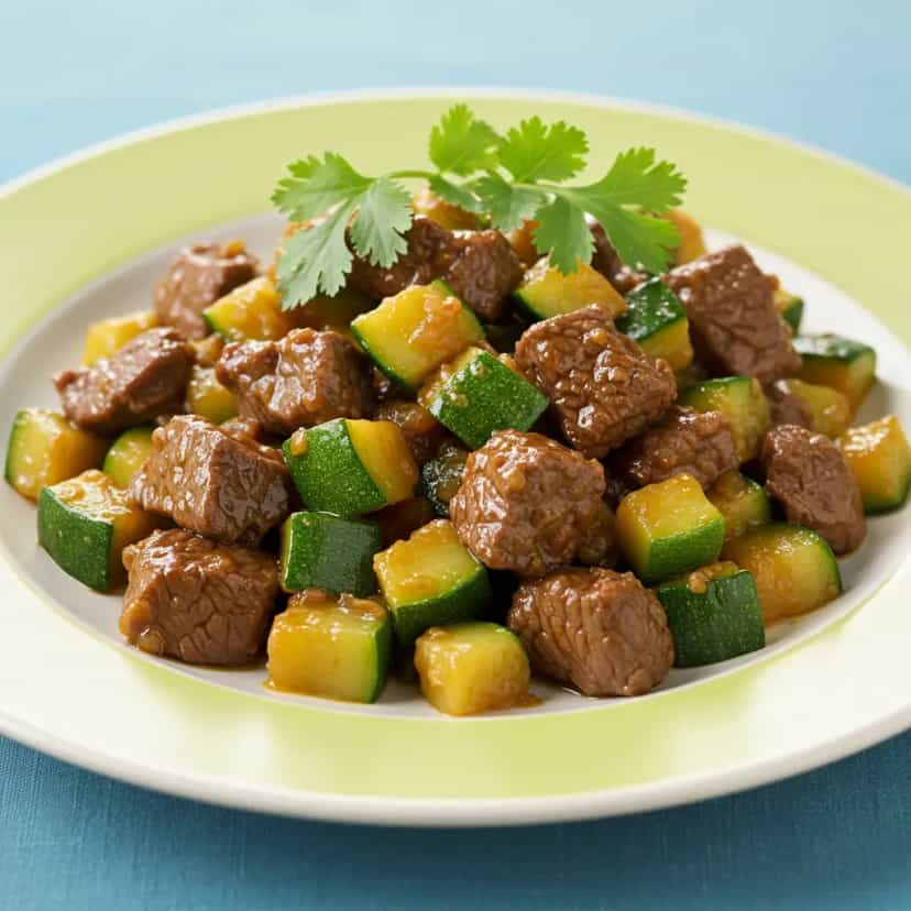 Foto deliciosa de Refogado de Abobrinha com Carne pronta para servir - Outras Receitas