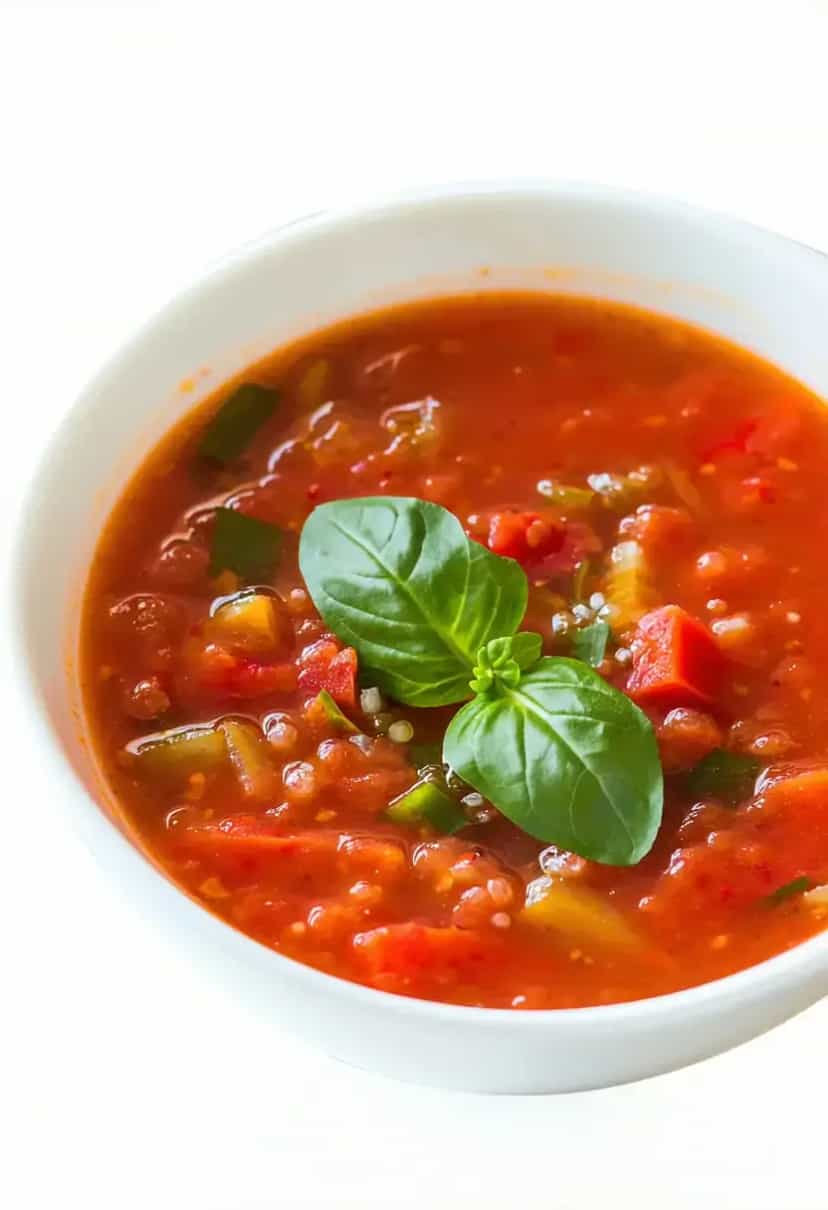 Foto deliciosa de Gazpacho Frio Refrescante pronta para servir - Sopas & Caldos