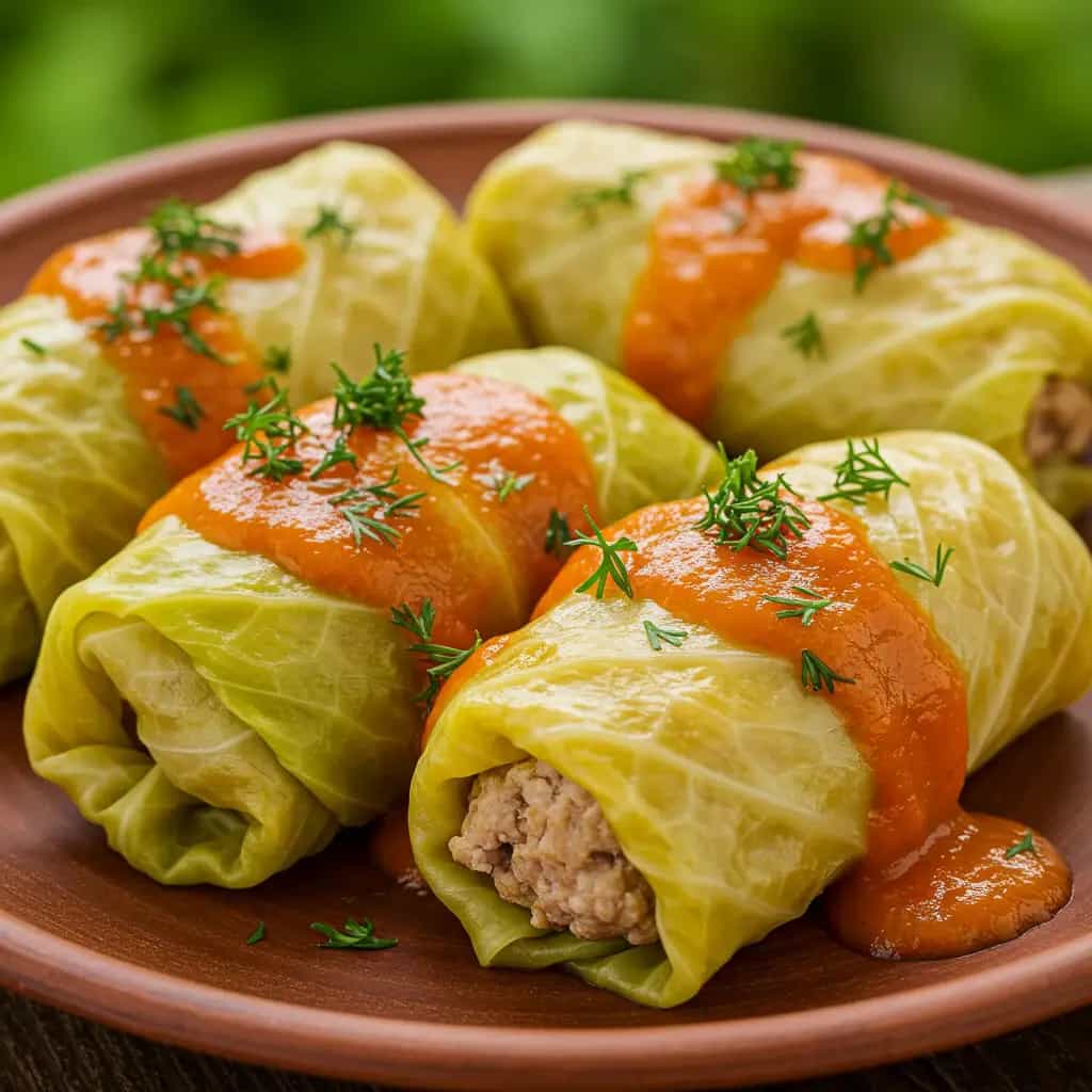 Repolho Recheado com Arroz Integral e Peru