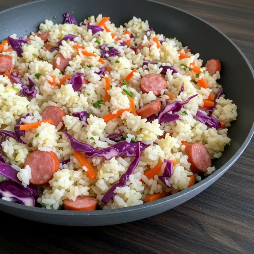 Risoto Colorido com Linguiça Apimentada