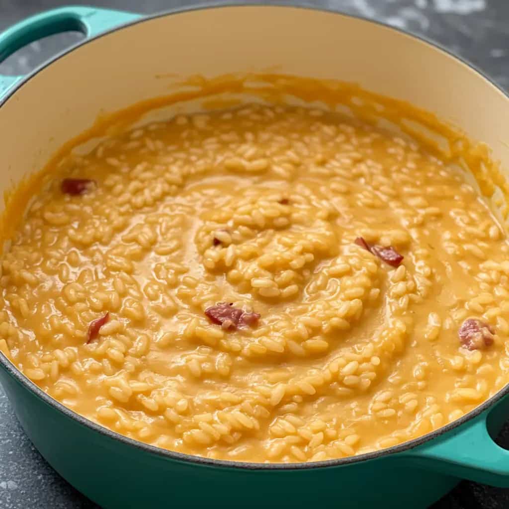 Risoto Cremoso de Calabresa e Tomates