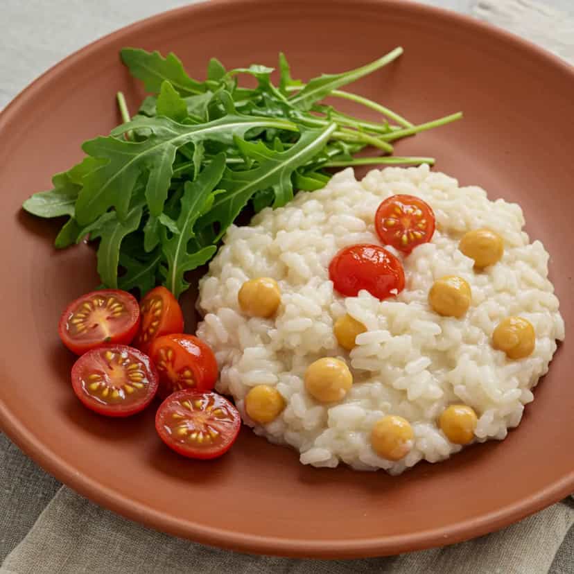 Foto deliciosa de Risoto de Atum com Grão-de-Bico e Agrião pronta para servir - Peixes & Frutos do Mar