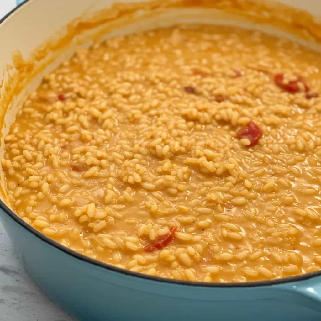 Risoto de Calabresa com Tomates Pelados