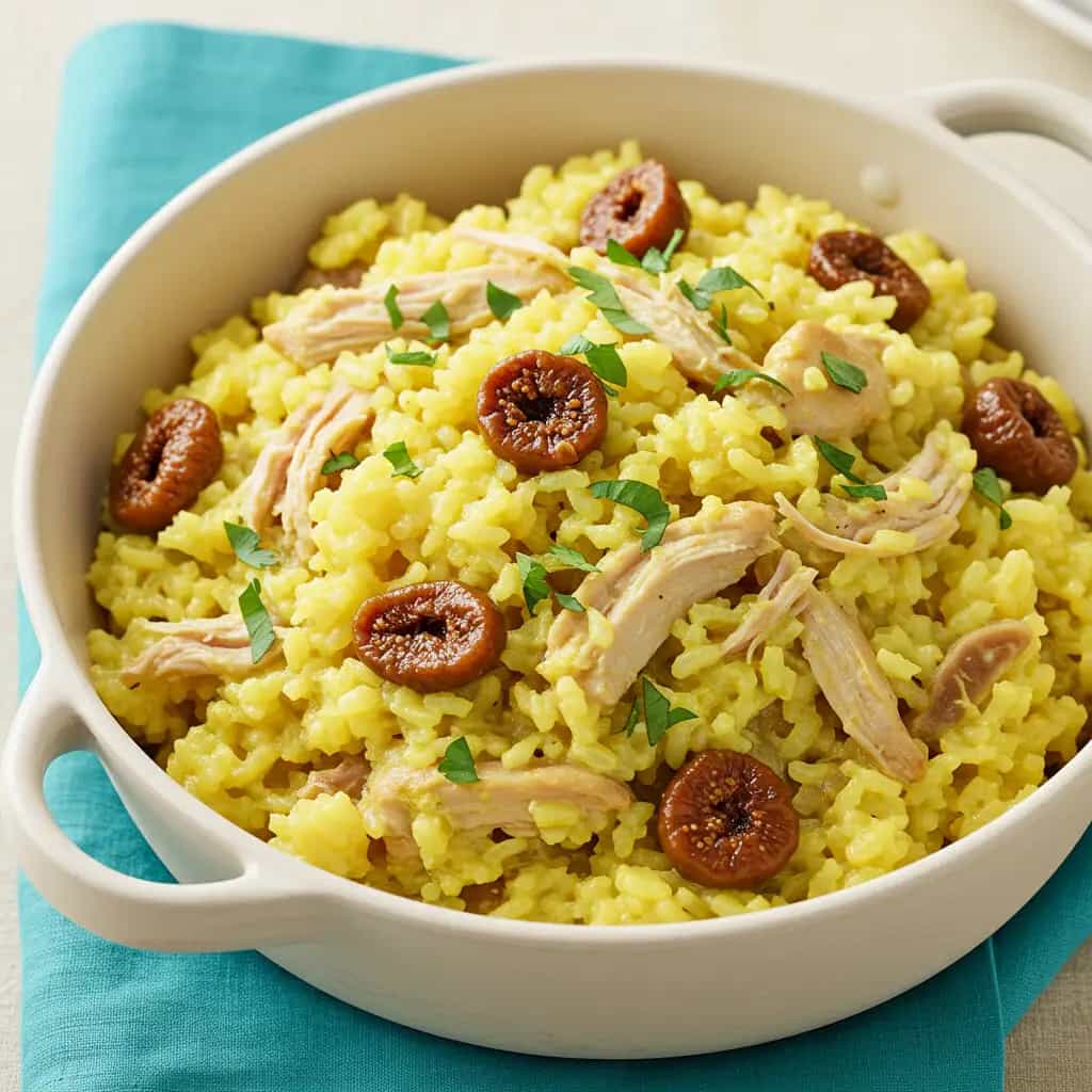 Risoto de Frango ao Curry com Figos