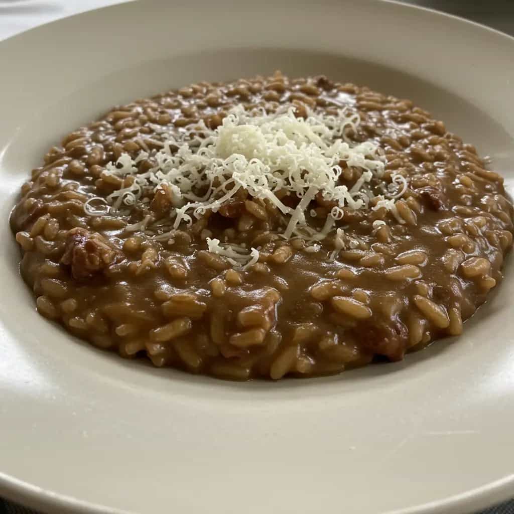 Risoto de Linguiça Toscana com Cerveja Preta