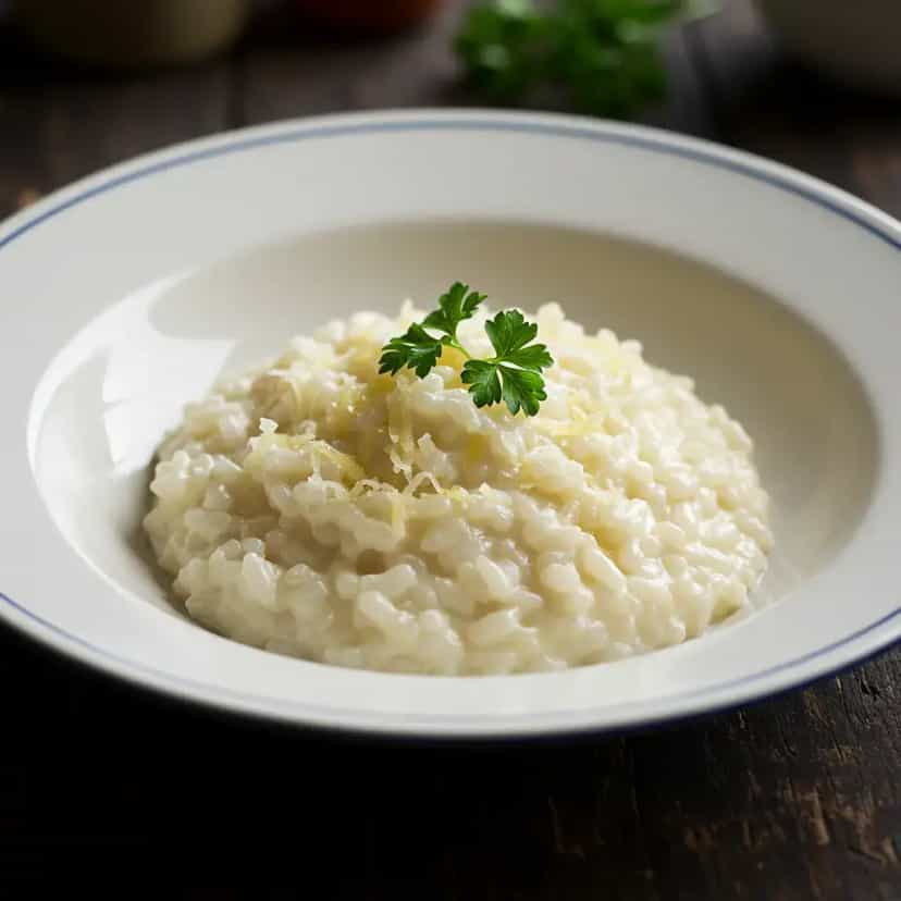 Foto deliciosa de Risoto de Provolone com Manjericão pronta para servir - Massas & Macarrão