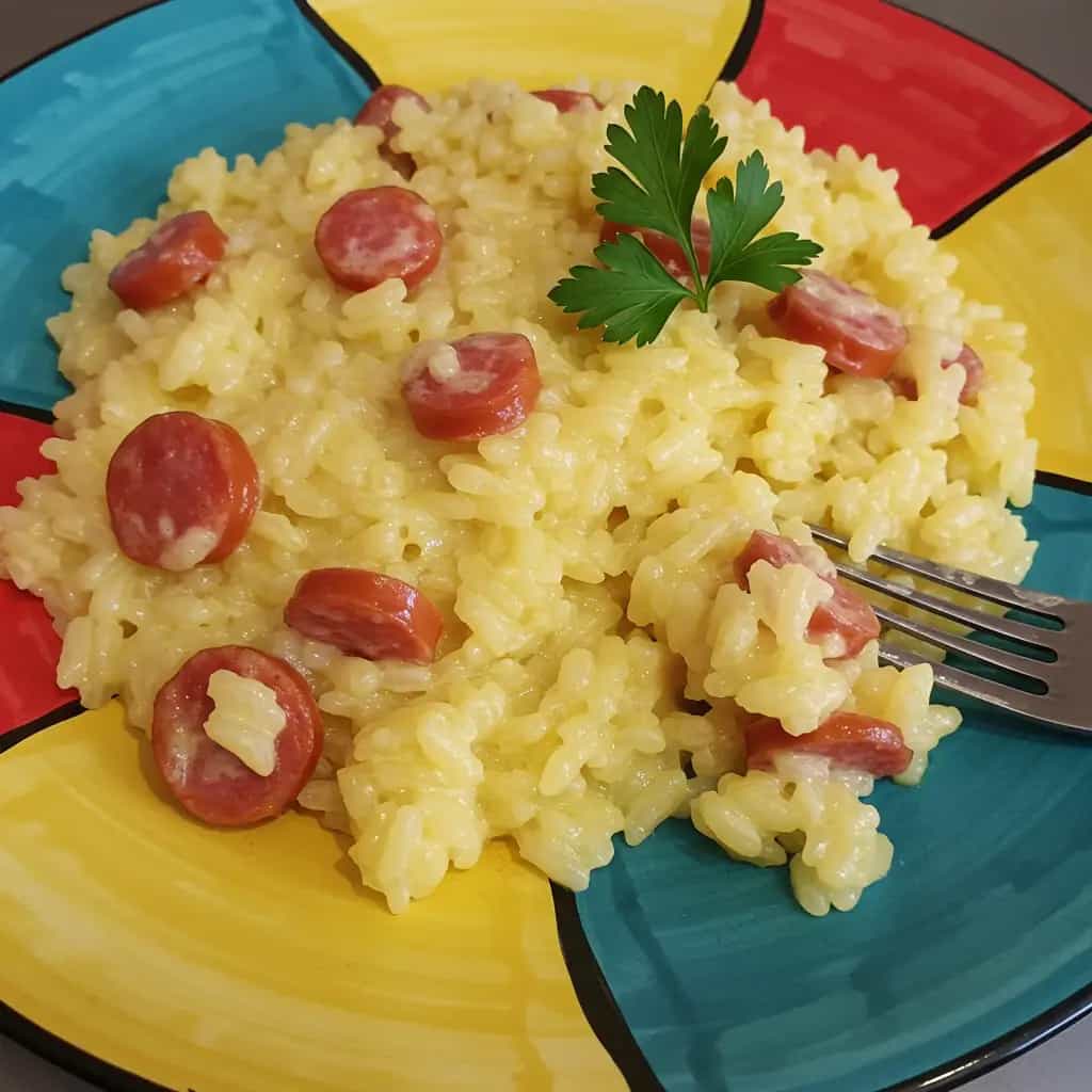 Risoto Mineiro com Calabresa e Queijo Canastra